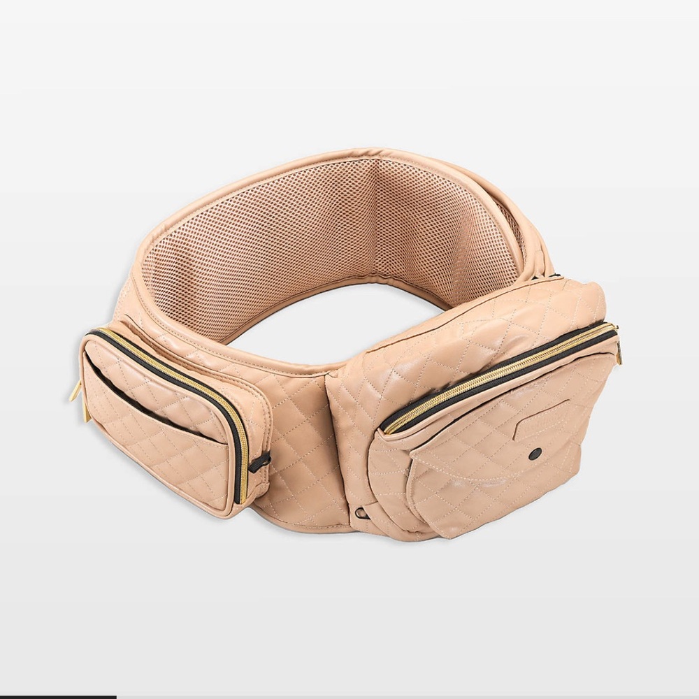 Quilted Tan Waist Bag. TUSHBABY CARRIER